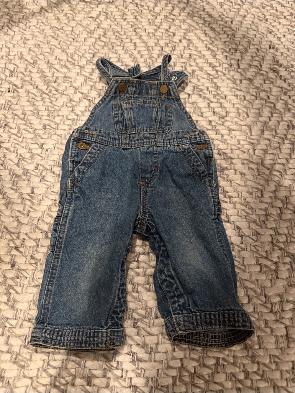 Osh Kosh Toddler Denim Overalls in Blue - Adjustable Strap Design 9 months
